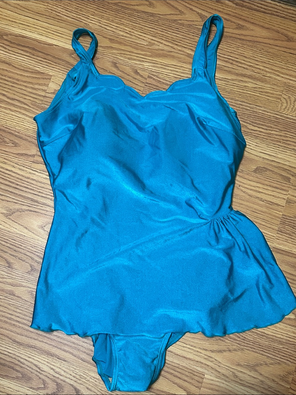 Blair Vintage Blue Green One Piece Romper Swimsuit Womens 18 Padded